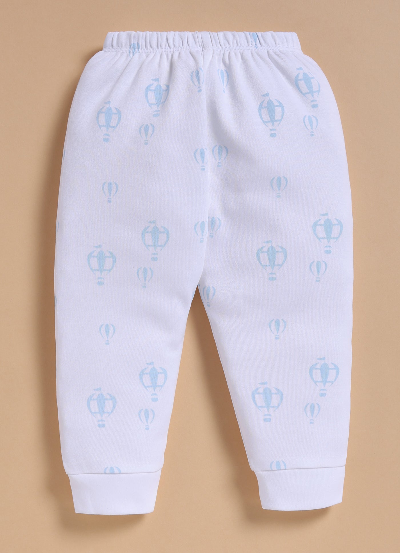 Full-Sleeve Top & Bottom For Boys - White Sky Balloon