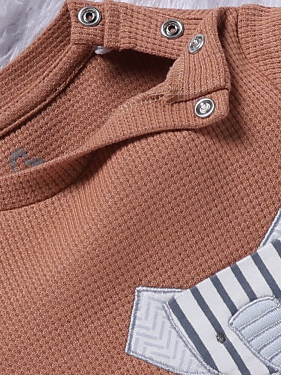 Top & Bottom for Boys - Brown Happy Elephant