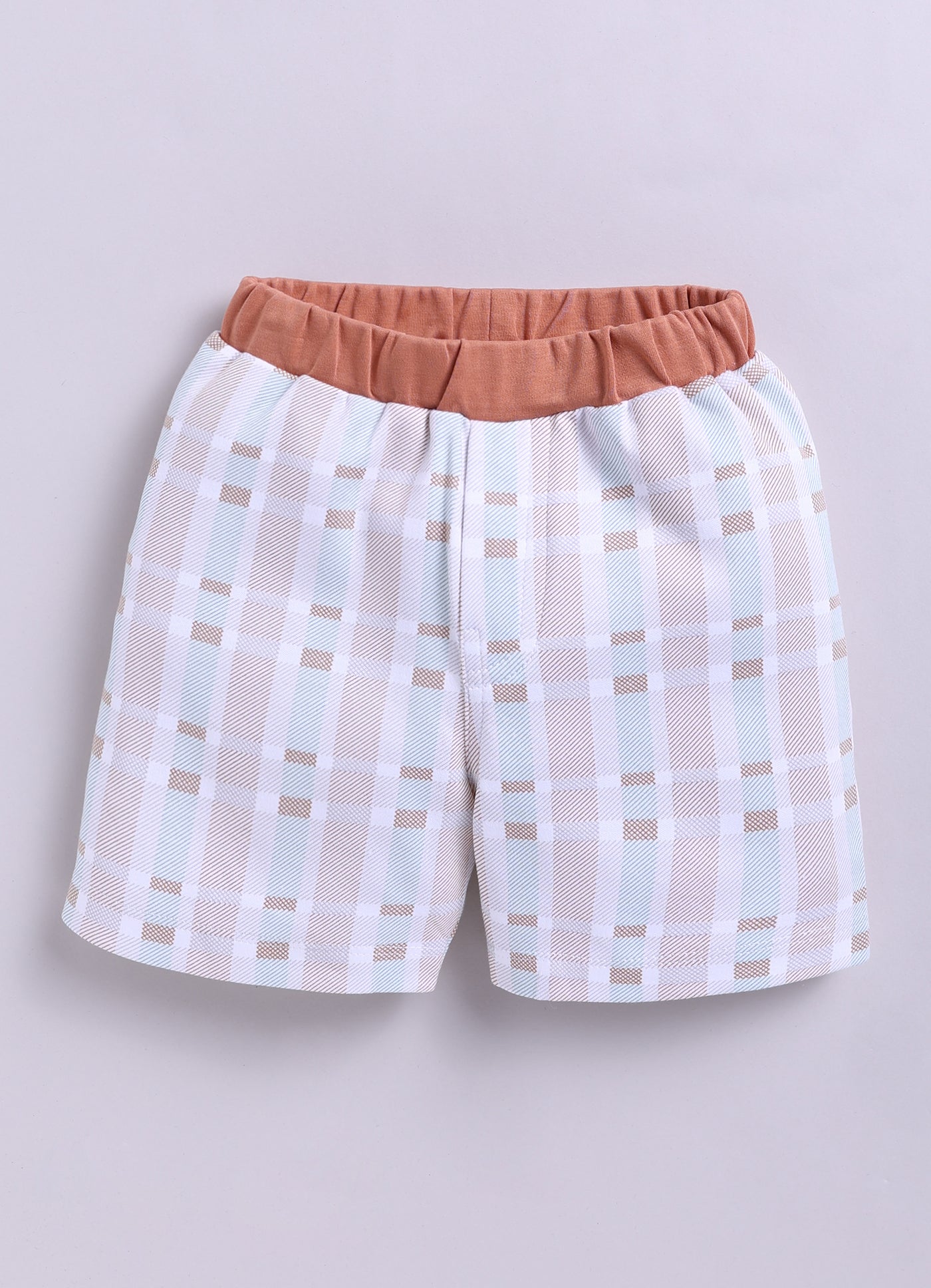 Half Sleeve Top & Bottom for Boys - Tan