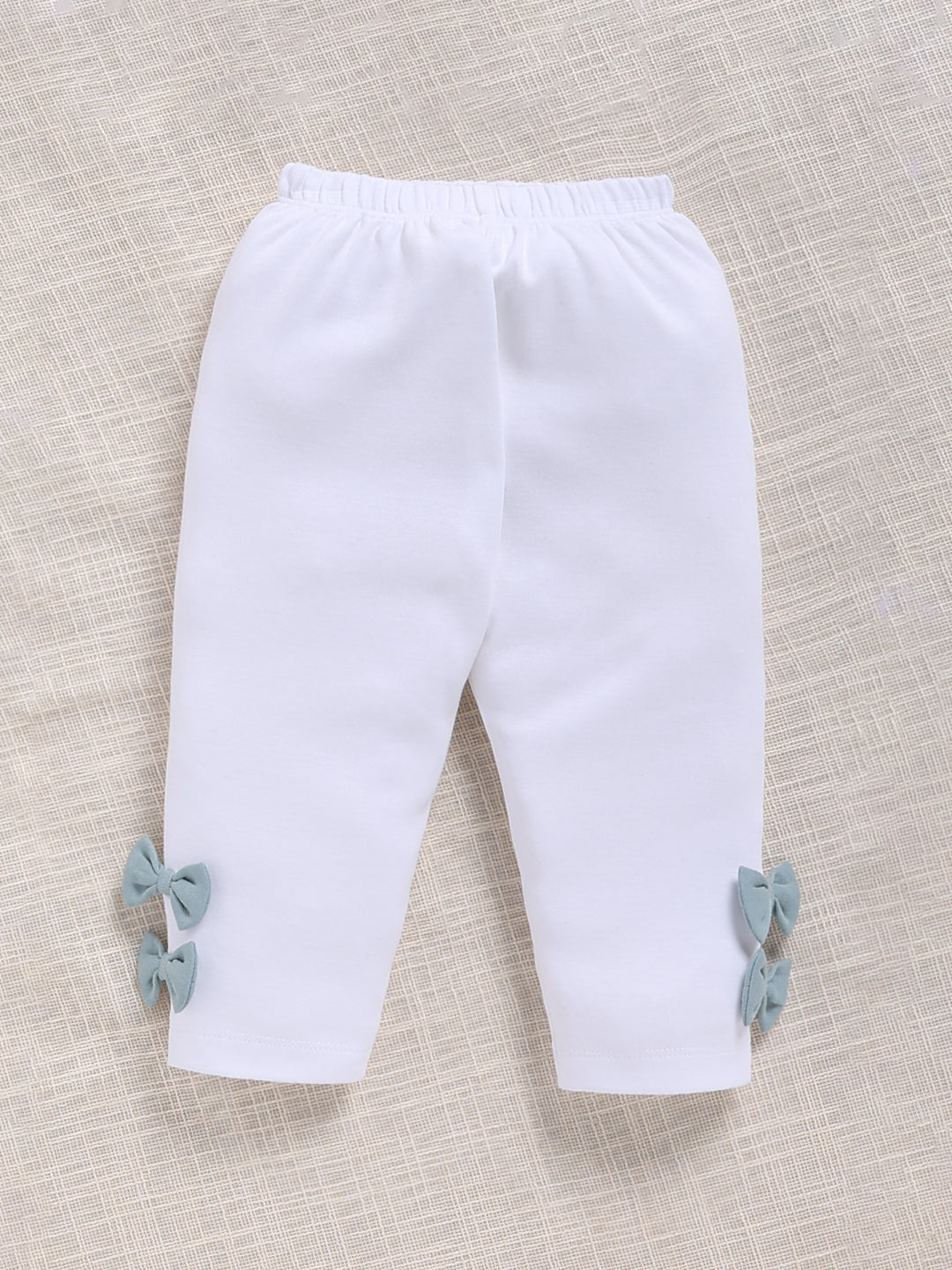 Top & Bottom for Girls - Dusty Blue Embroidered Collar Peplum Top & Bow-Accent