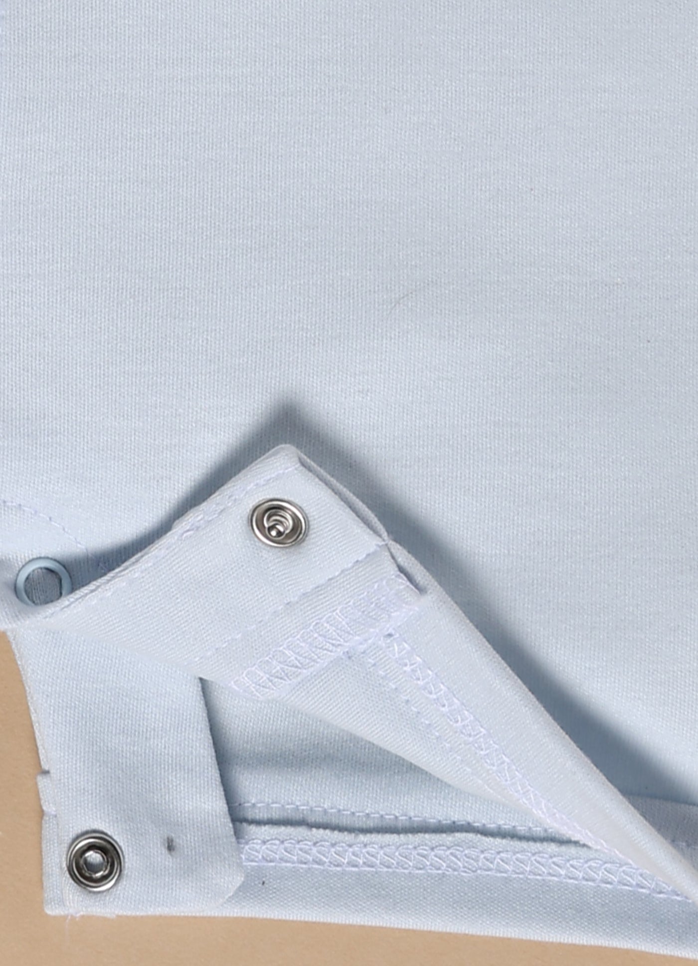 Half-Sleeve Romper for Boys – Light Blue with Side Button & Pocket