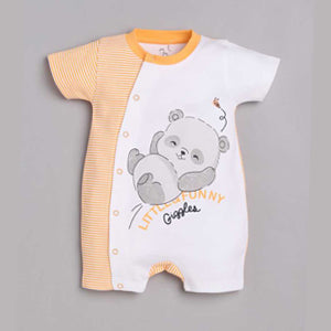 Half Sleeves Round neck Romper/Summer clothes/Creeper/new born/infent wear/ for Baby Boys 100% Pure Cotton-LEMON