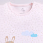 Baby  Boy Great Moment Rainbow & Bunny Summer Romper-PEACH