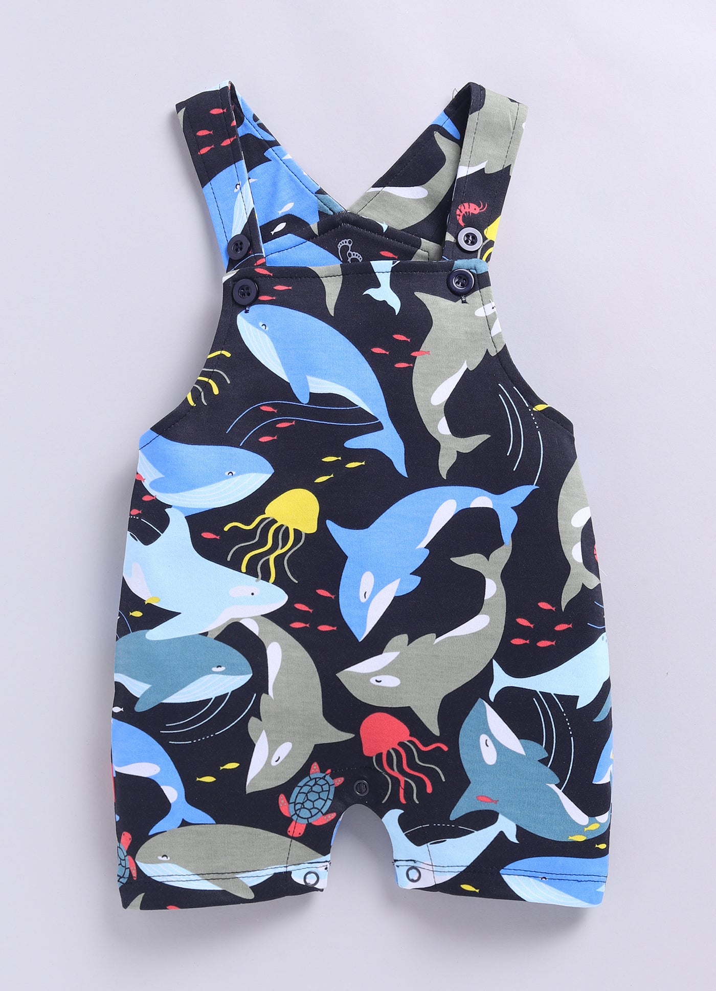 Half Sleeve Dungaree for Boys - Navy