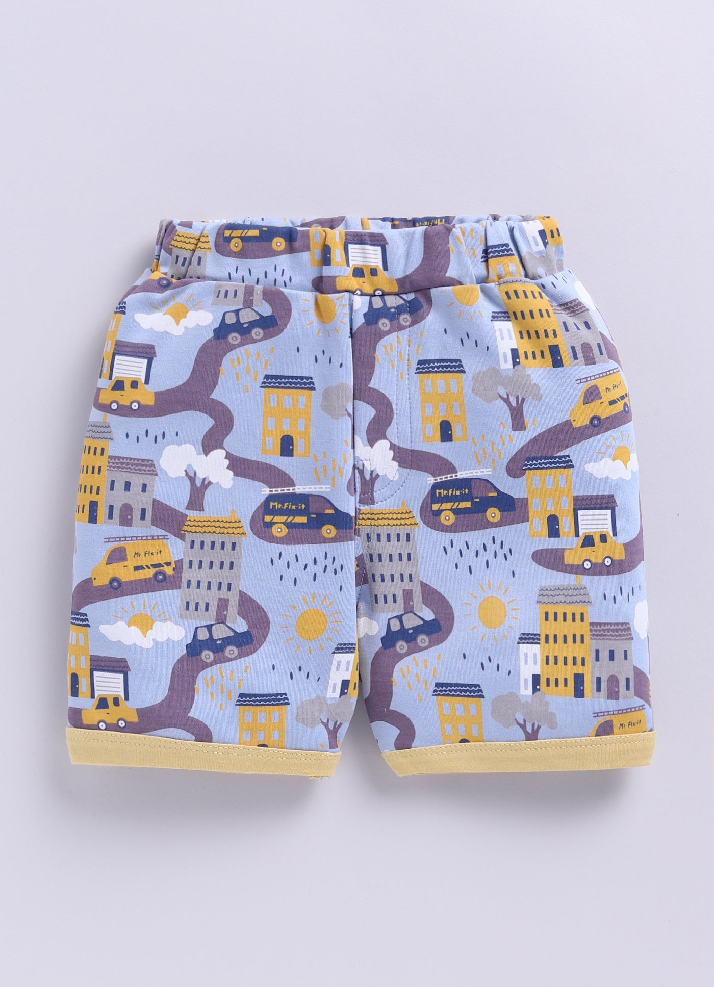 Half Sleeve Top & Bottom for Boys - Yellow