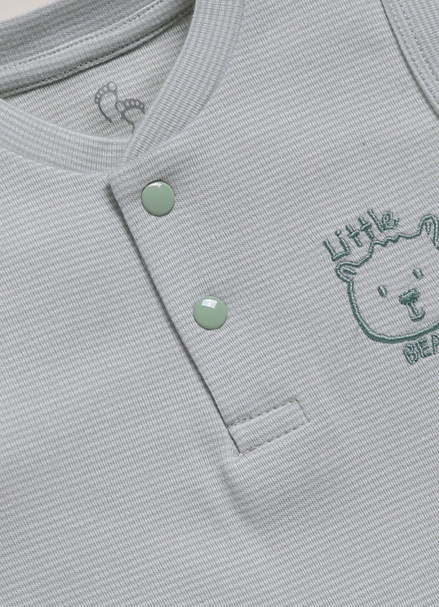 Half-Sleeve Romper for Boys – Grey Little Bear