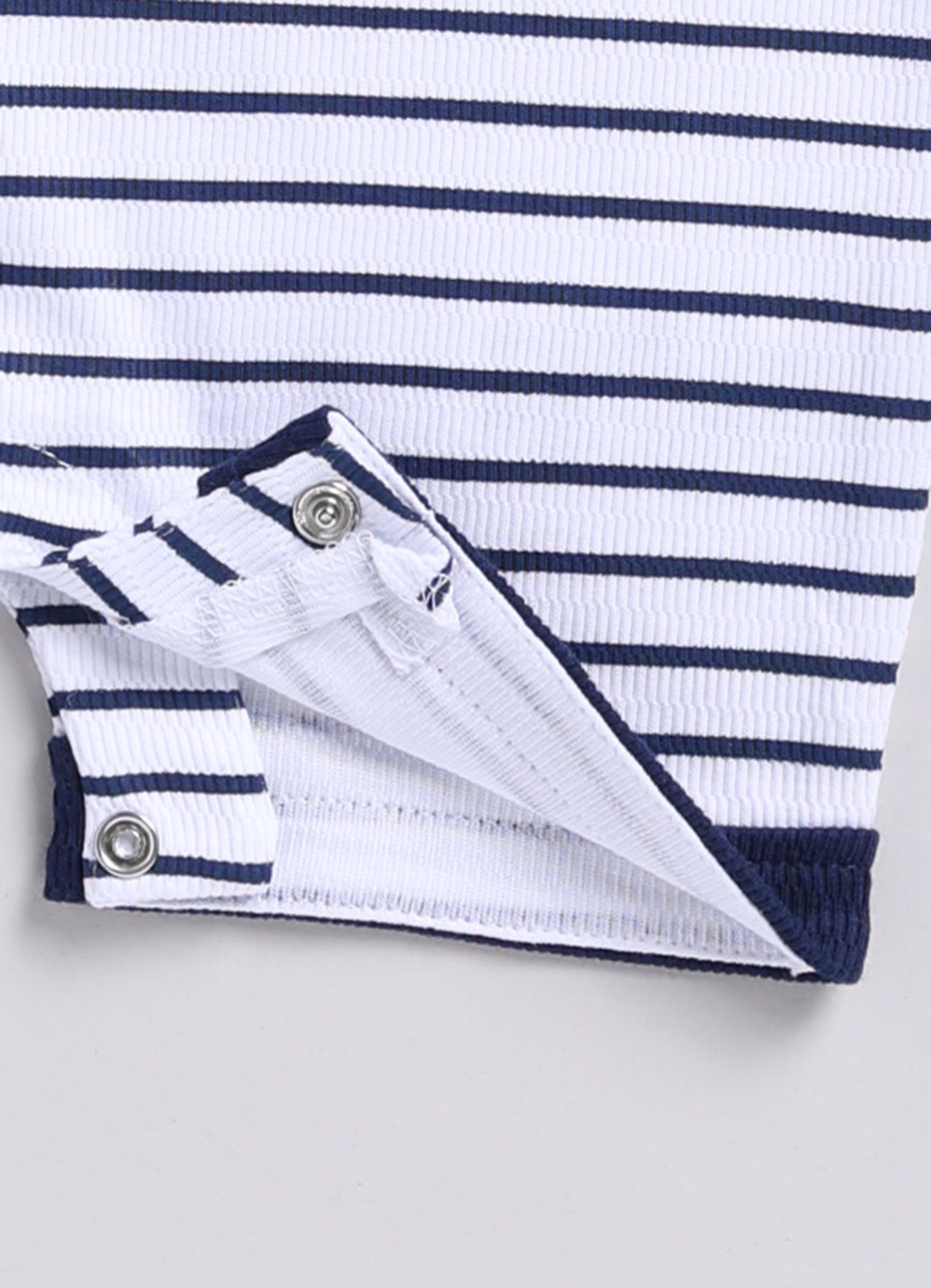 Baby Boy Striped Summer Romper - Navy