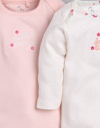 Girls Baby Romper for All Season/Sleep Suit/Comfort fit/ 100% Cotton (Set of 2)-FUSHIA

