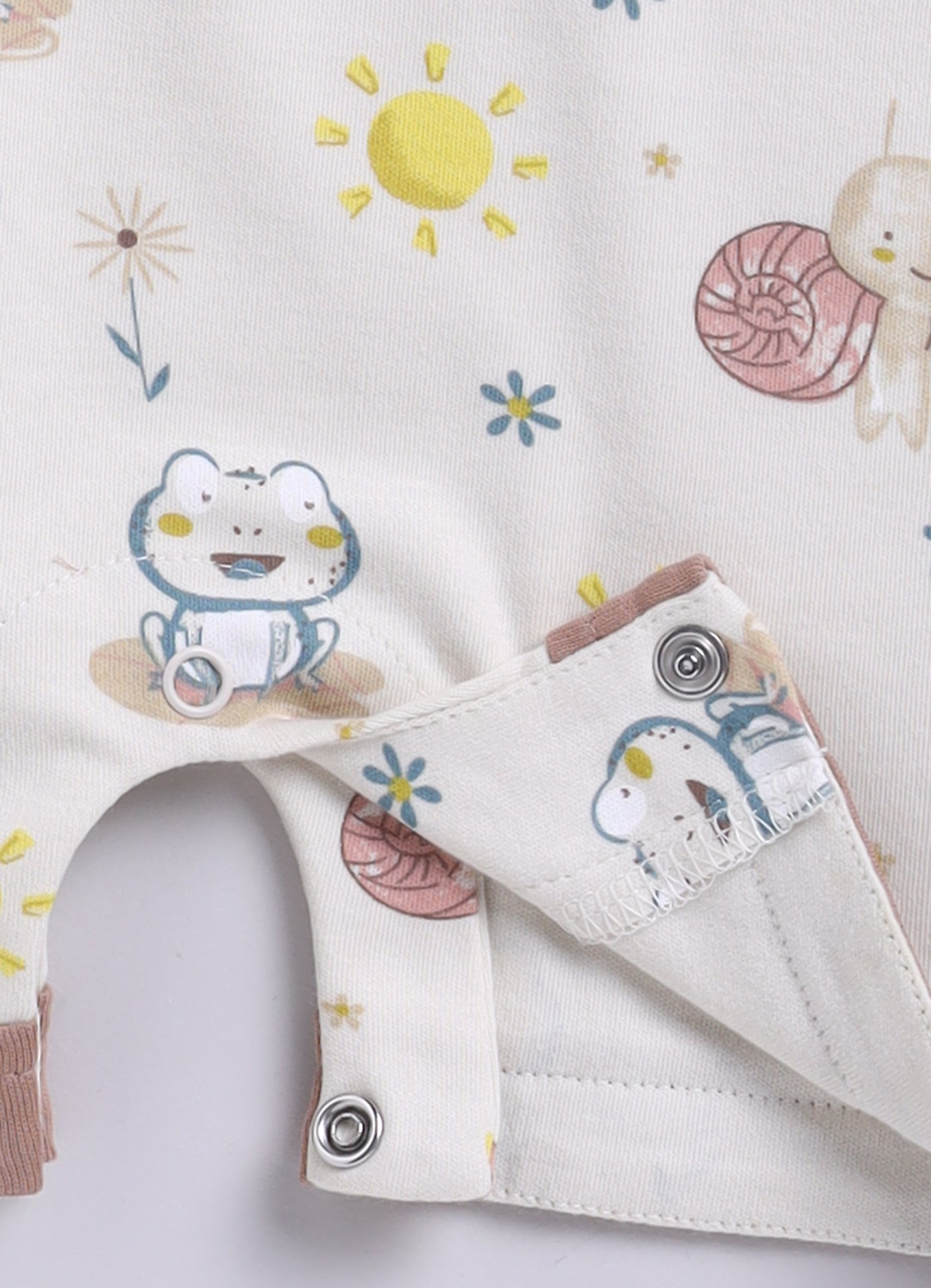 Half Sleeve Romper for Boys - Beige