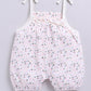 Baby Girl Light Green Floral Romper with Bows-PINK