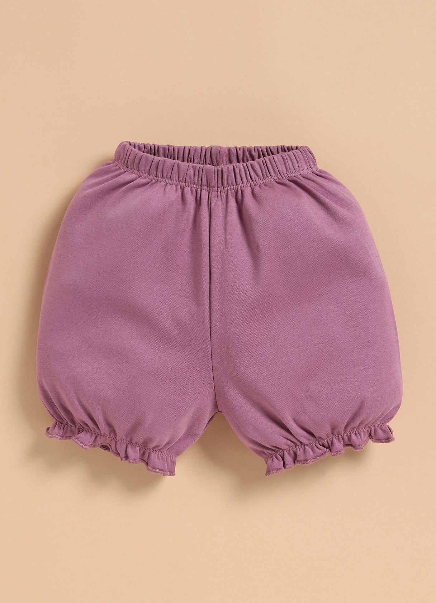 Half-Sleeve Top & Bottom For Girls - Mauve Cute Little Friends