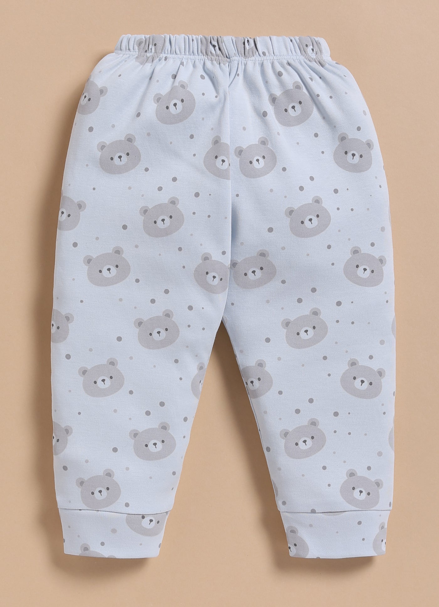 Full-Sleeve Top & Bottom For Boys - Sky Blue Bear