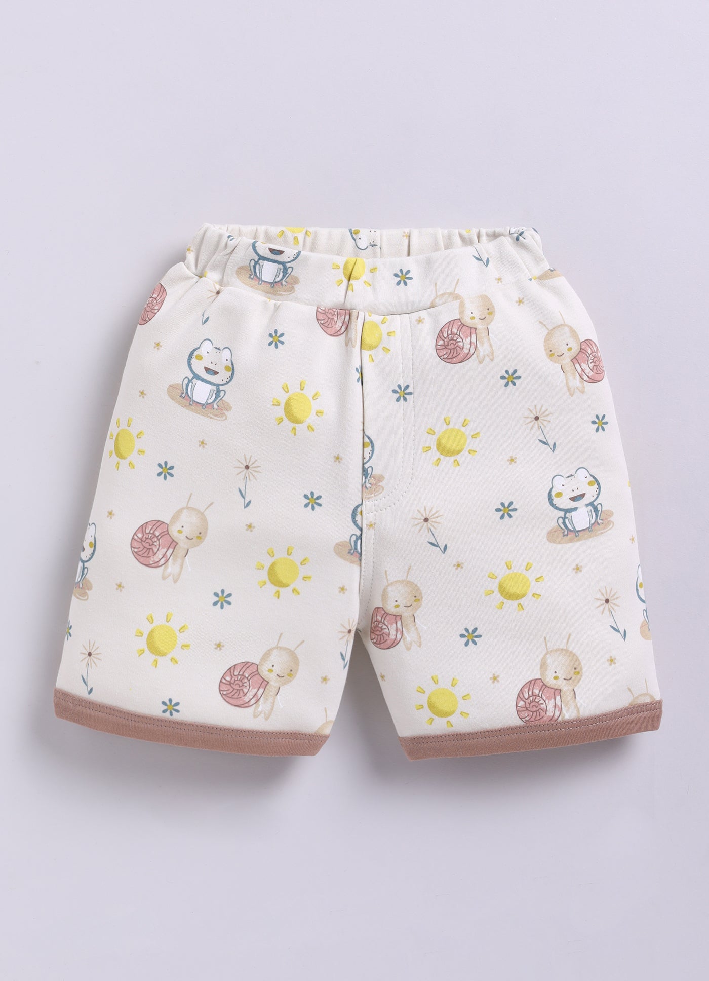 Half Sleeve Top & Bottom for Boys - Beige