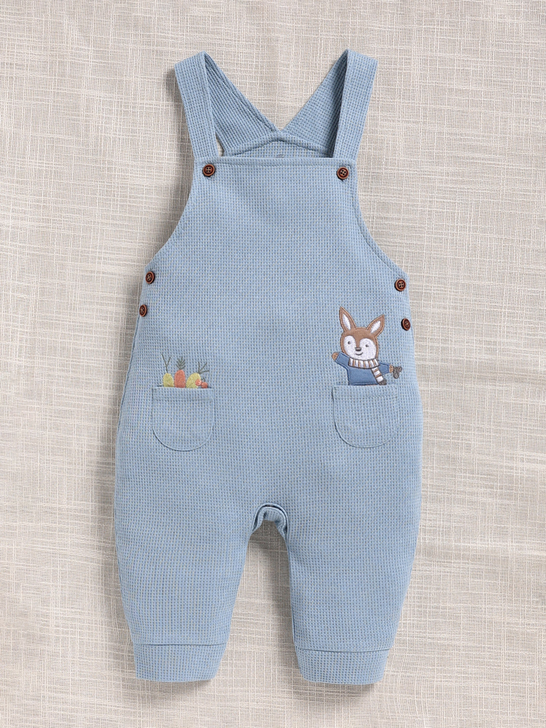 Dungaree - Cream Bunny Waffle