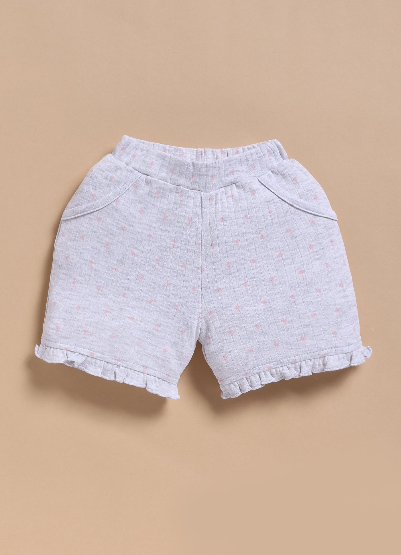 Half-Sleeve Top & Bottom For Girls - Melange Diamonds