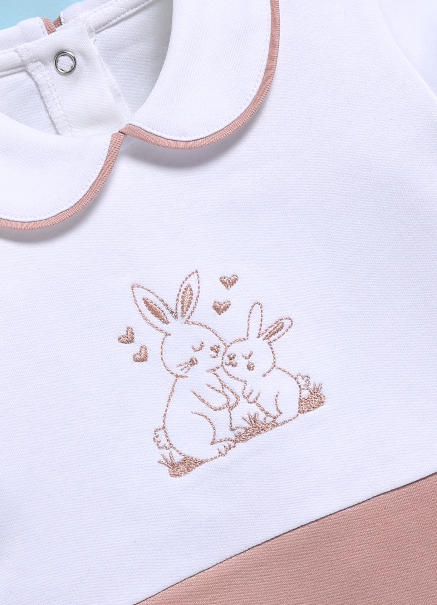 Full Sleeve Romper for Girls - Dark Peach Mother Bunny