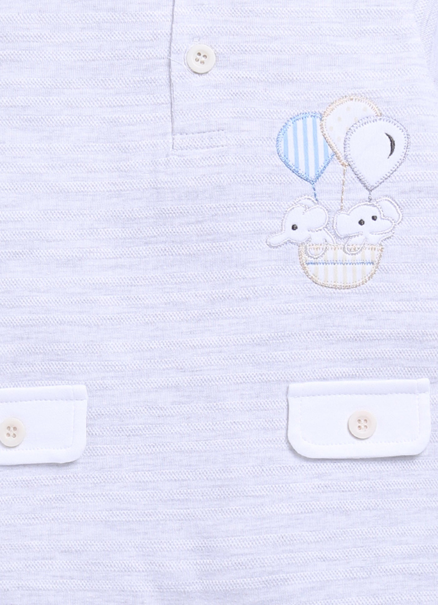 Baby Boy Summer Bear Balloon Romper - Melange