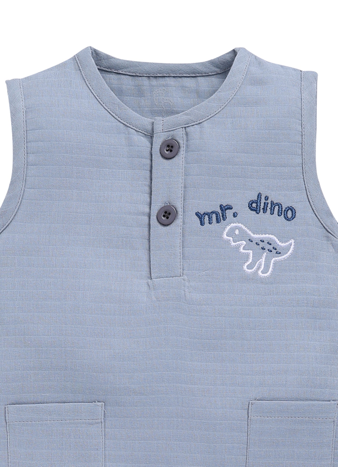 Baby Boy Sleeveless Desiger Romper-BLUE