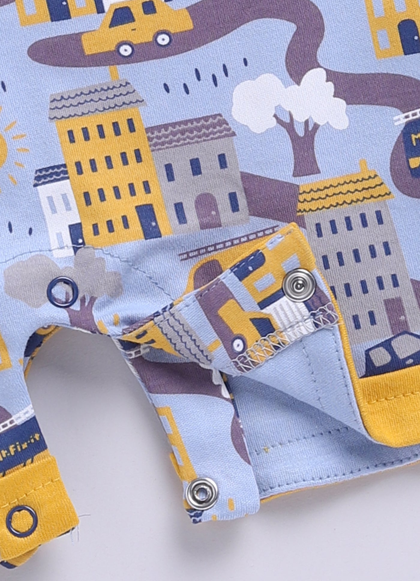 Half Sleeve Romper for Boys - Yellow & Navy