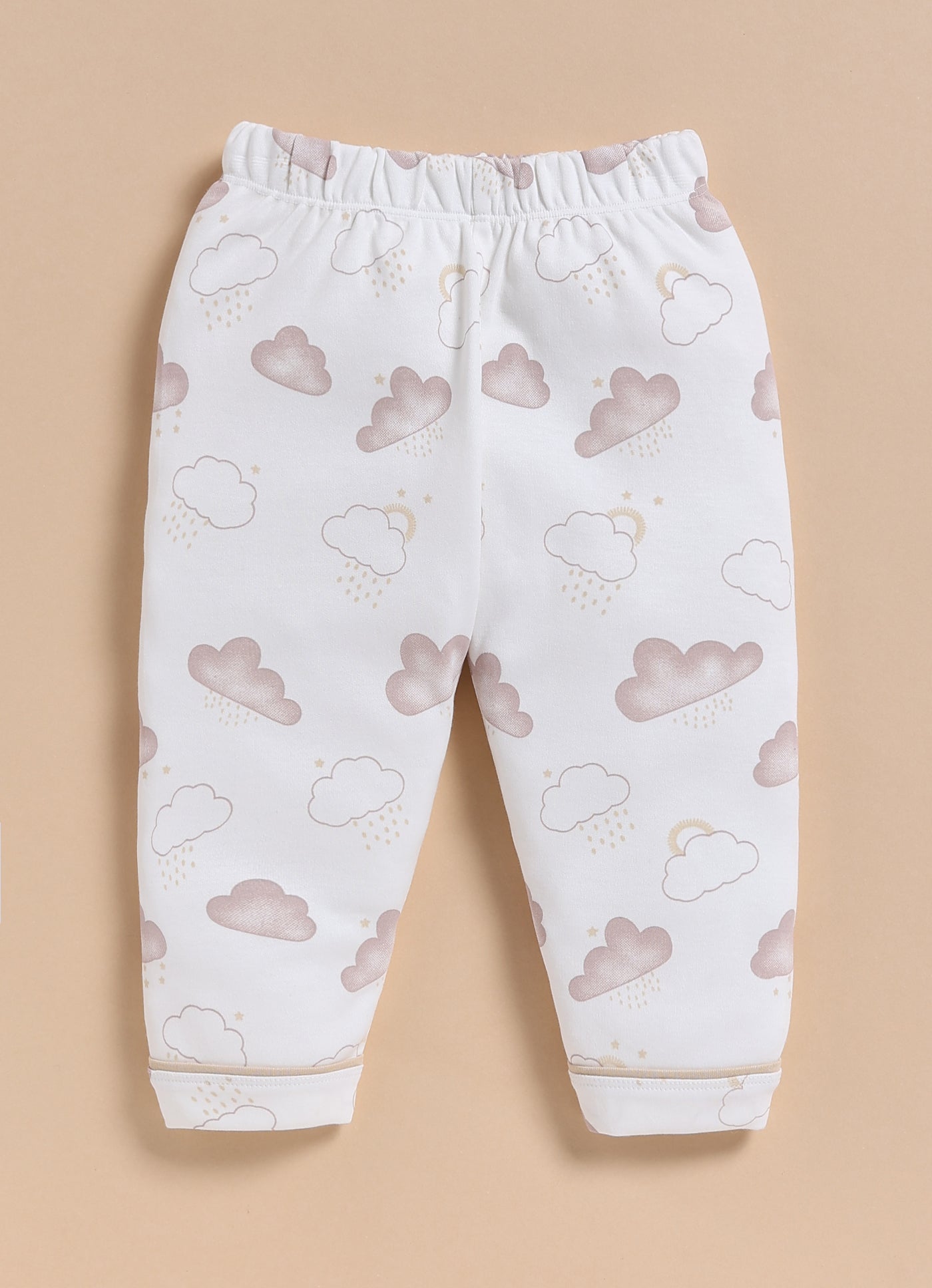 Full-Sleeve Nightsuits for Boys - White Starry Rainy Clouds