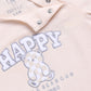 Baby Boy Short Sleeve Romper with Happy Little Bearcus-Yellow