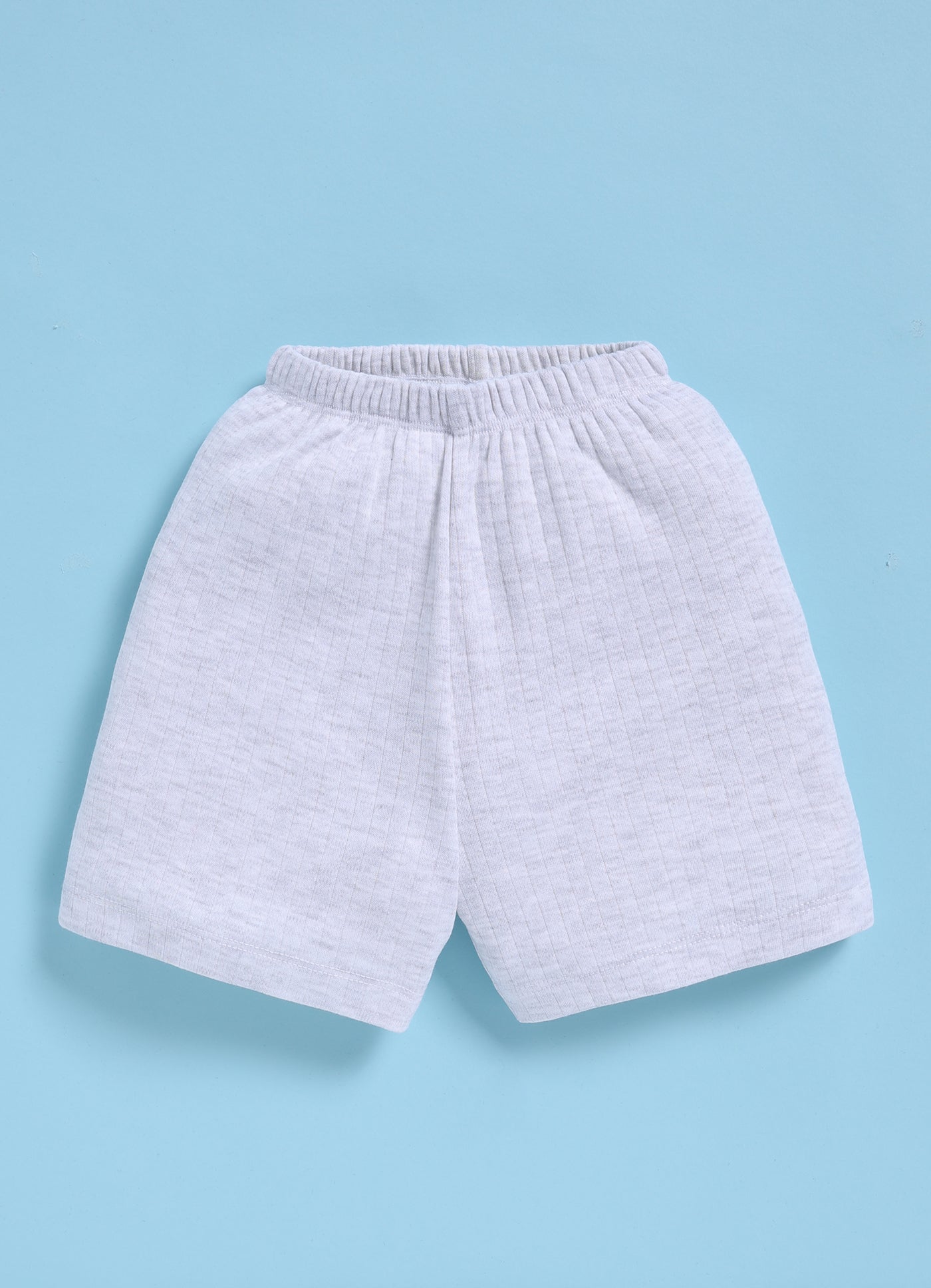 Half-Sleeve Top & Bottom For Girls - White Melange Breeze