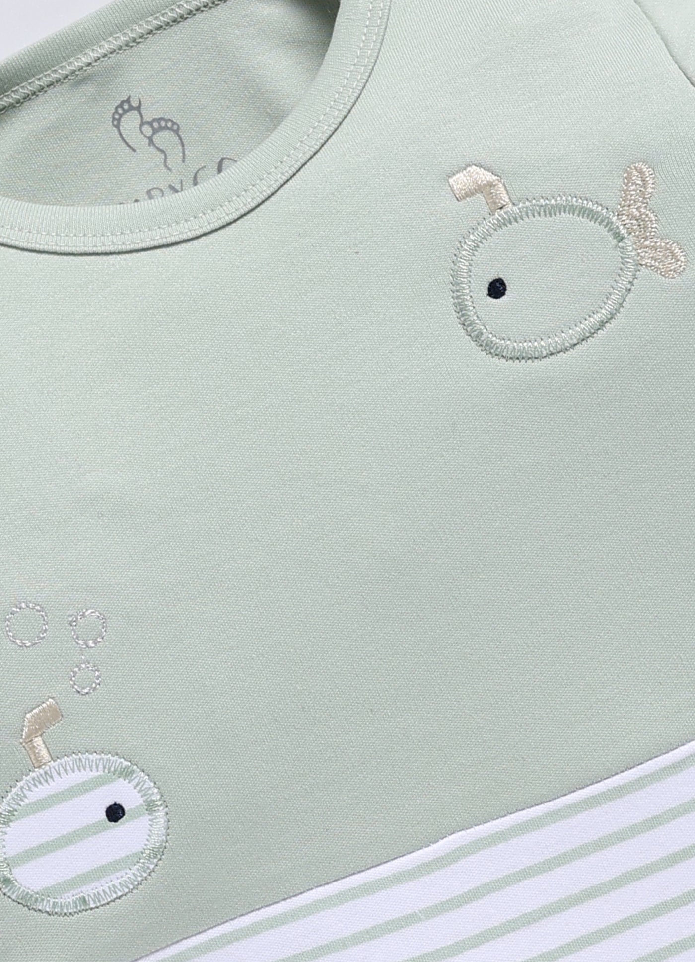 Full Sleeve Romper for Boys – Mint Green Swimming Fishes