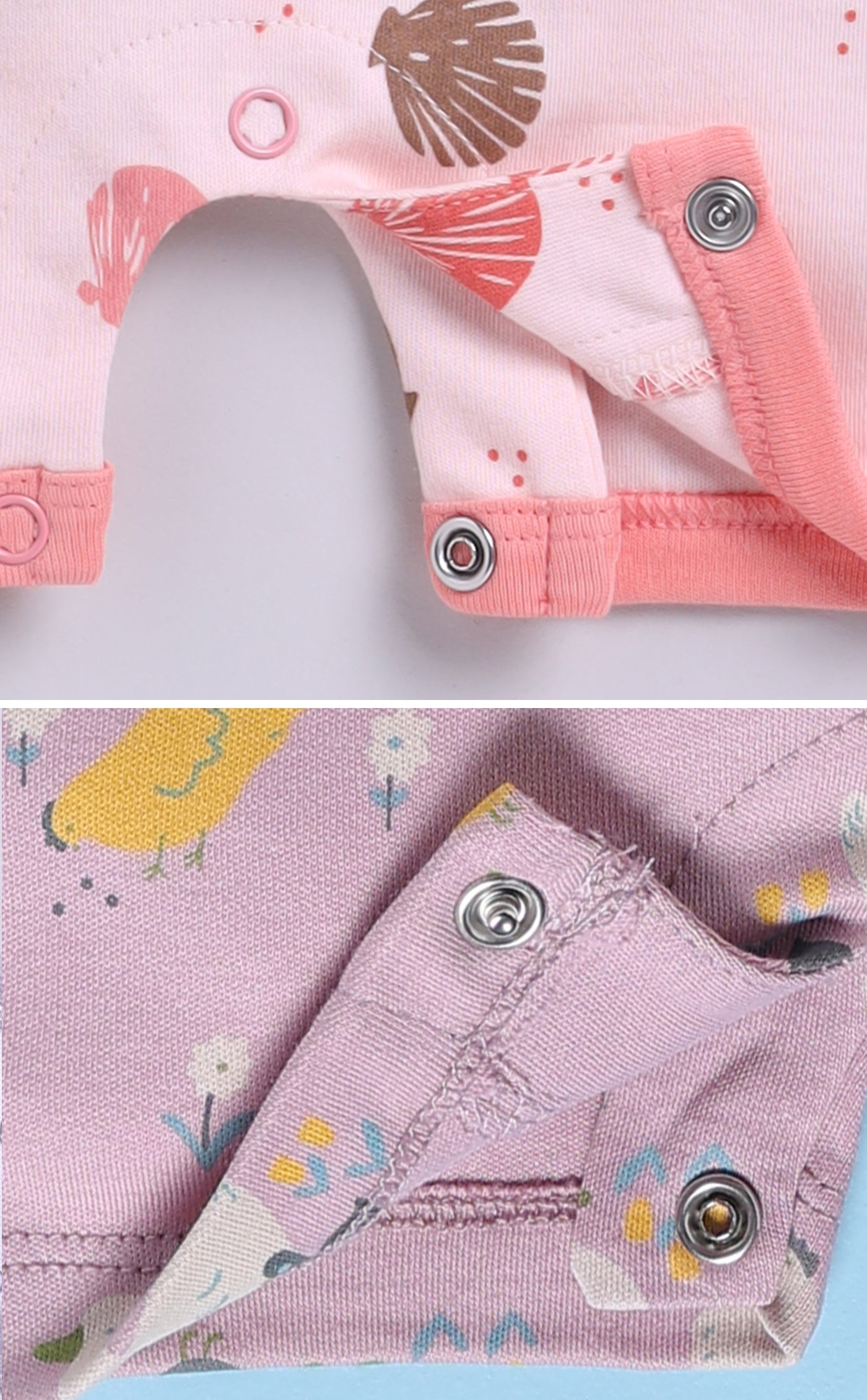 Half Sleeve Romper for Girls - Stone & Coral