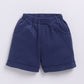 Baby Boy SEA Printed & Nautical Stripes Half T-Shirt and Shorts Set-Navy Blue