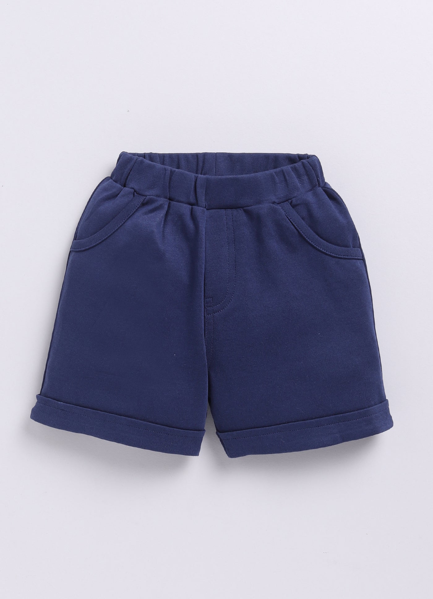 Baby Boy SEA Printed & Nautical Stripes Half T-Shirt and Shorts Set-Navy Blue