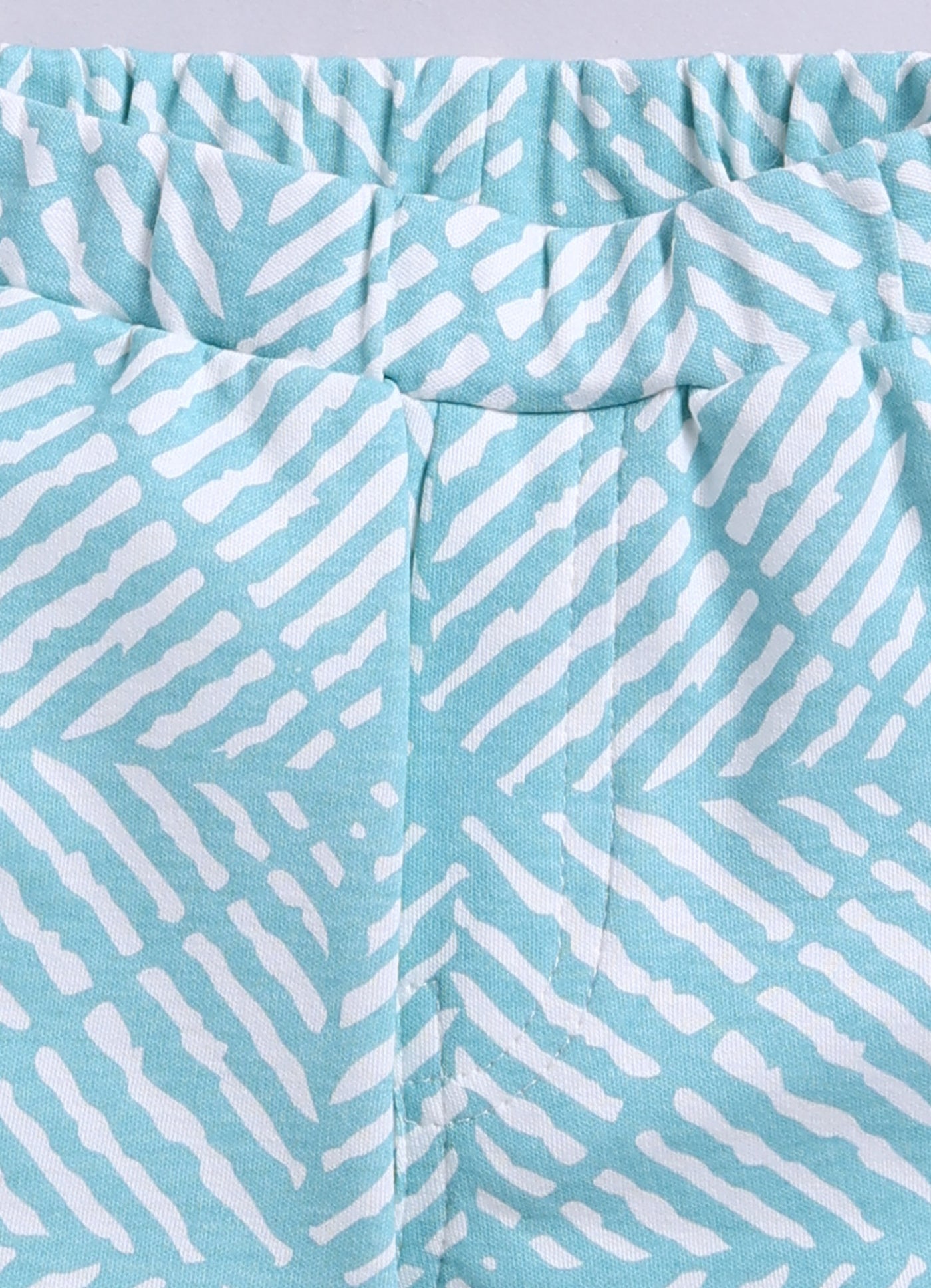 Half Sleeve Top & Bottom for Boys - Sea Green & Tan