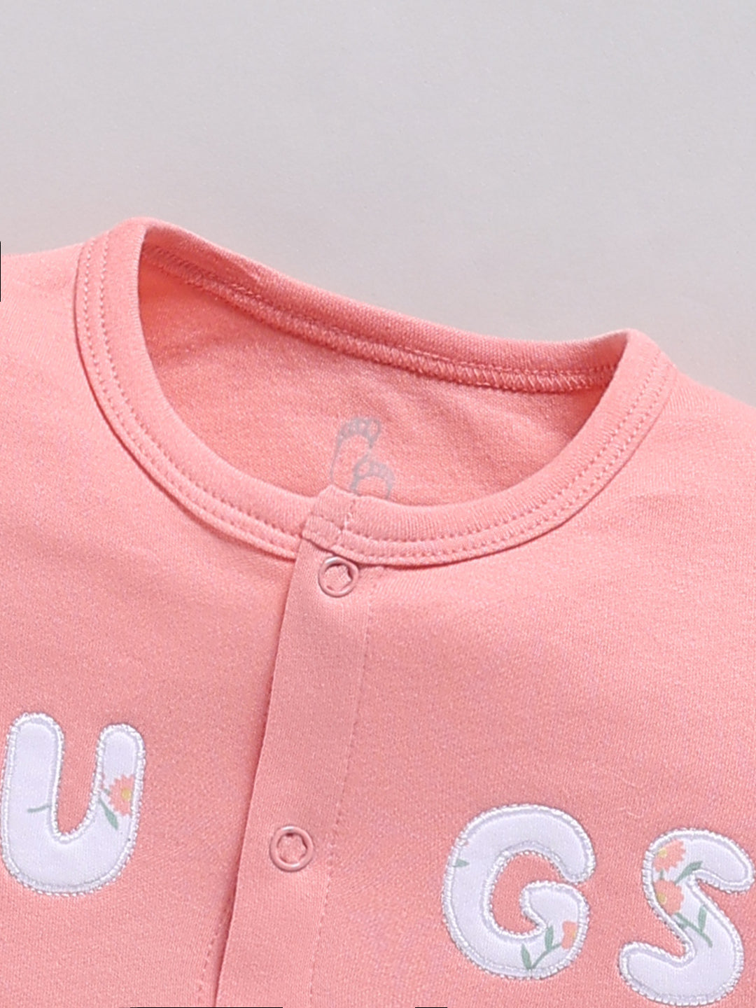Full Sleeve Romper for Girls – Coral Pink Floral & Peach