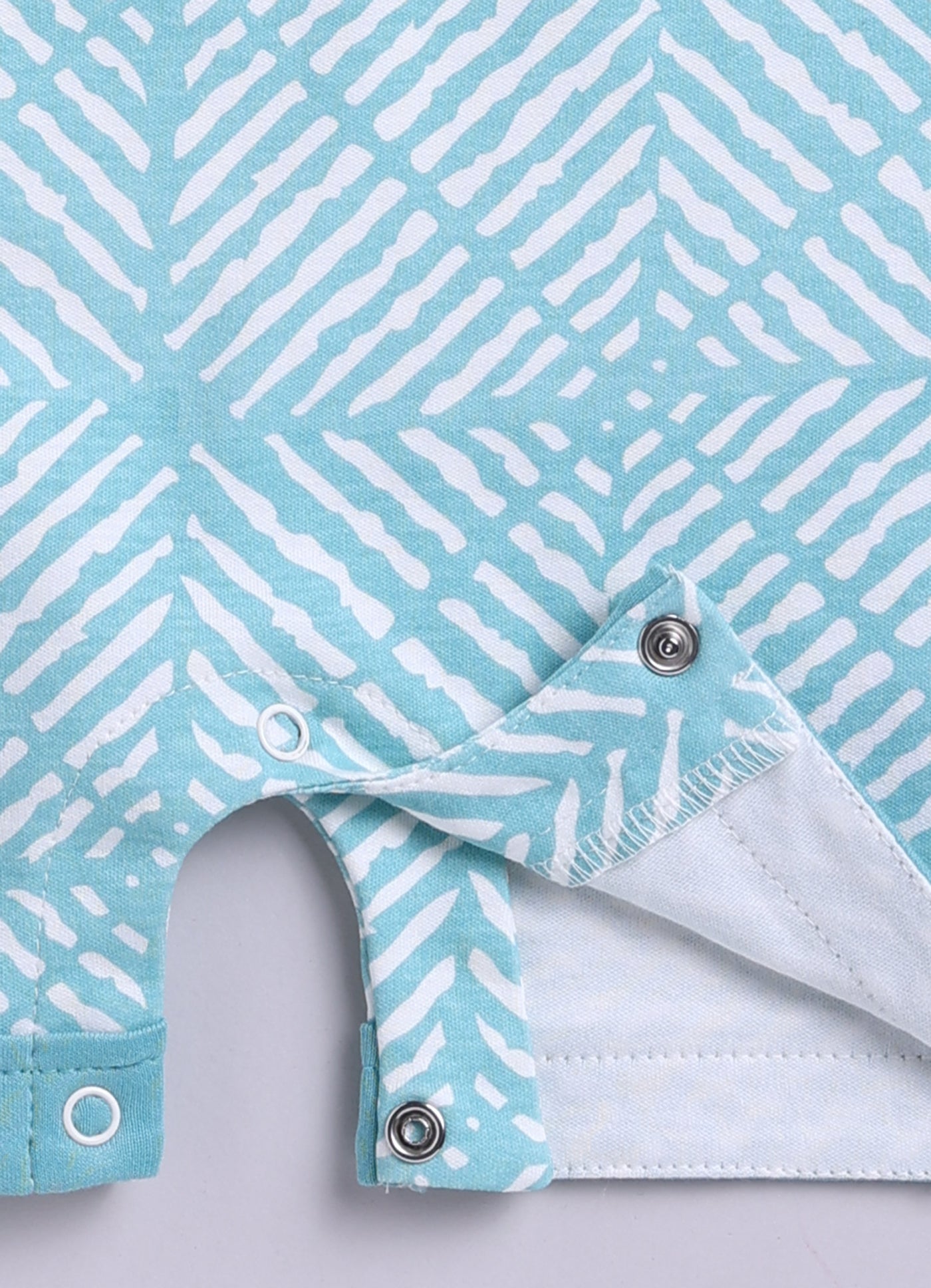 Half Sleeve Romper for Boys - Slate Grey & Sea Green
