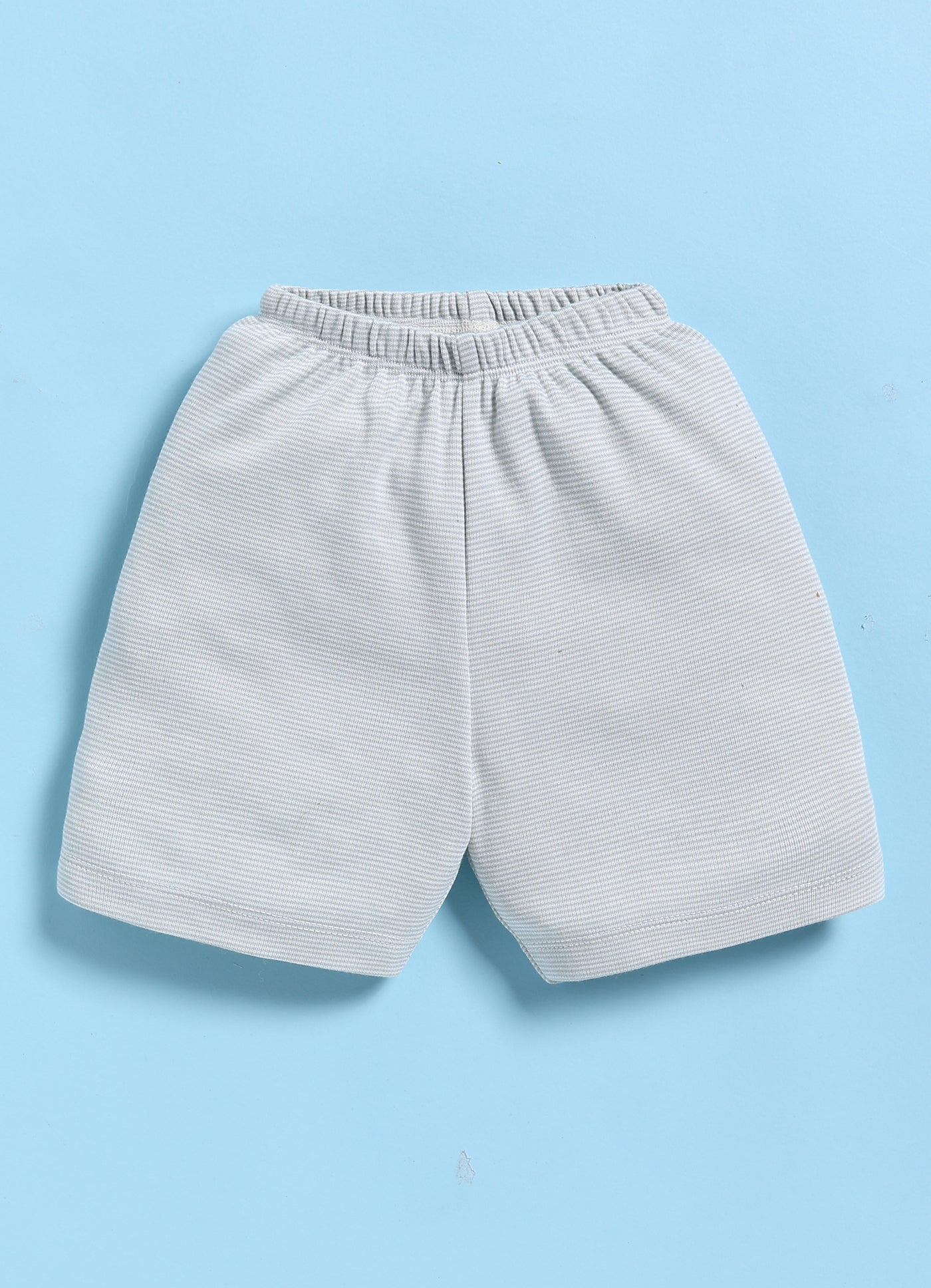 Half-Sleeve Top & Bottom For Boys - White Melange Cute Teddy