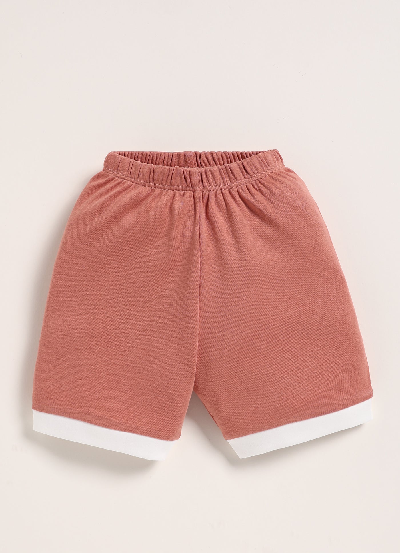 Half-Sleeve Top & Bottom For Girls - Brown with Bow Tie