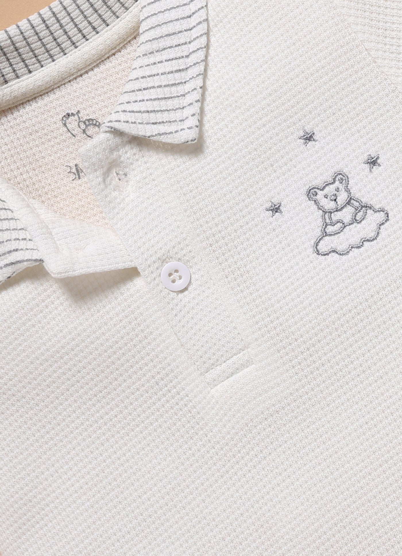 Full Sleeve Romper for Boys – White Cloud & Stars