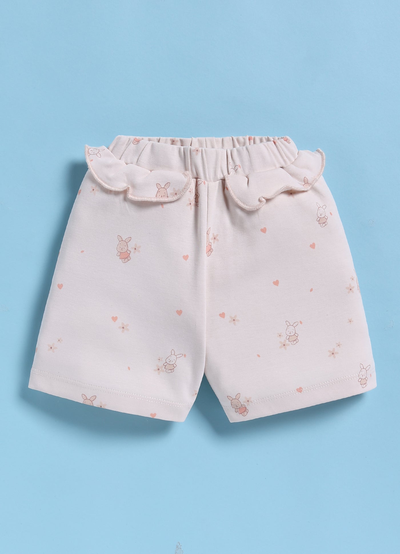 Half-Sleeve Top & Bottom For Girls - White Sweet Friends