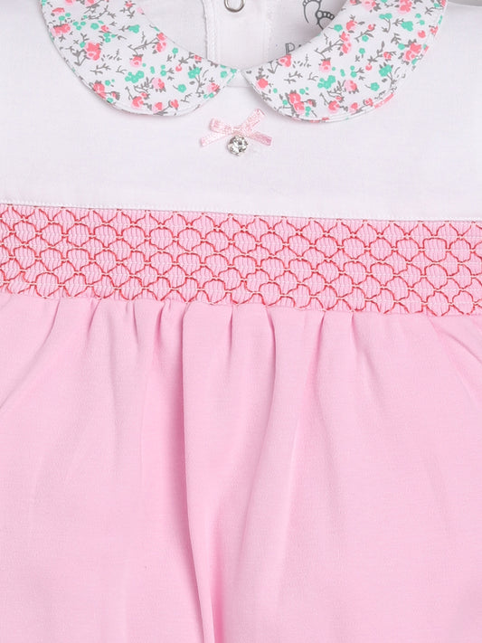 Half Sleeves Round neck Romper/Summer clothes/Creeper/new born/infent wear/ for Baby Girls 100% Pure Cotton-PINK