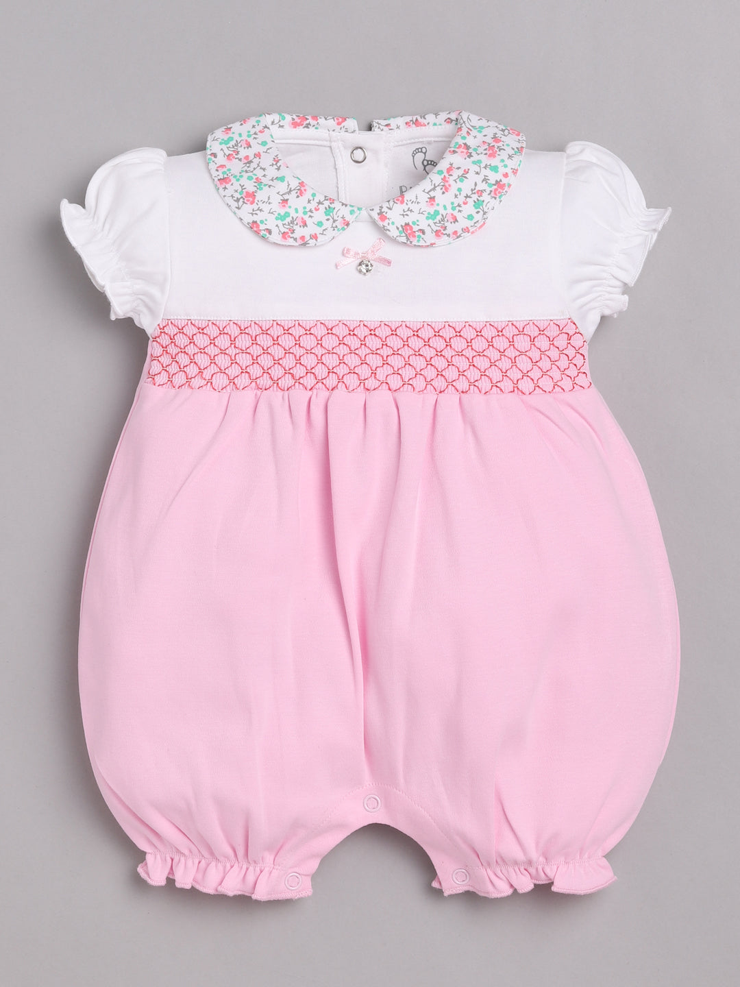 Half Sleeves Round neck Romper/Summer clothes/Creeper/new born/infent wear/ for Baby Girls 100% Pure Cotton-PINK