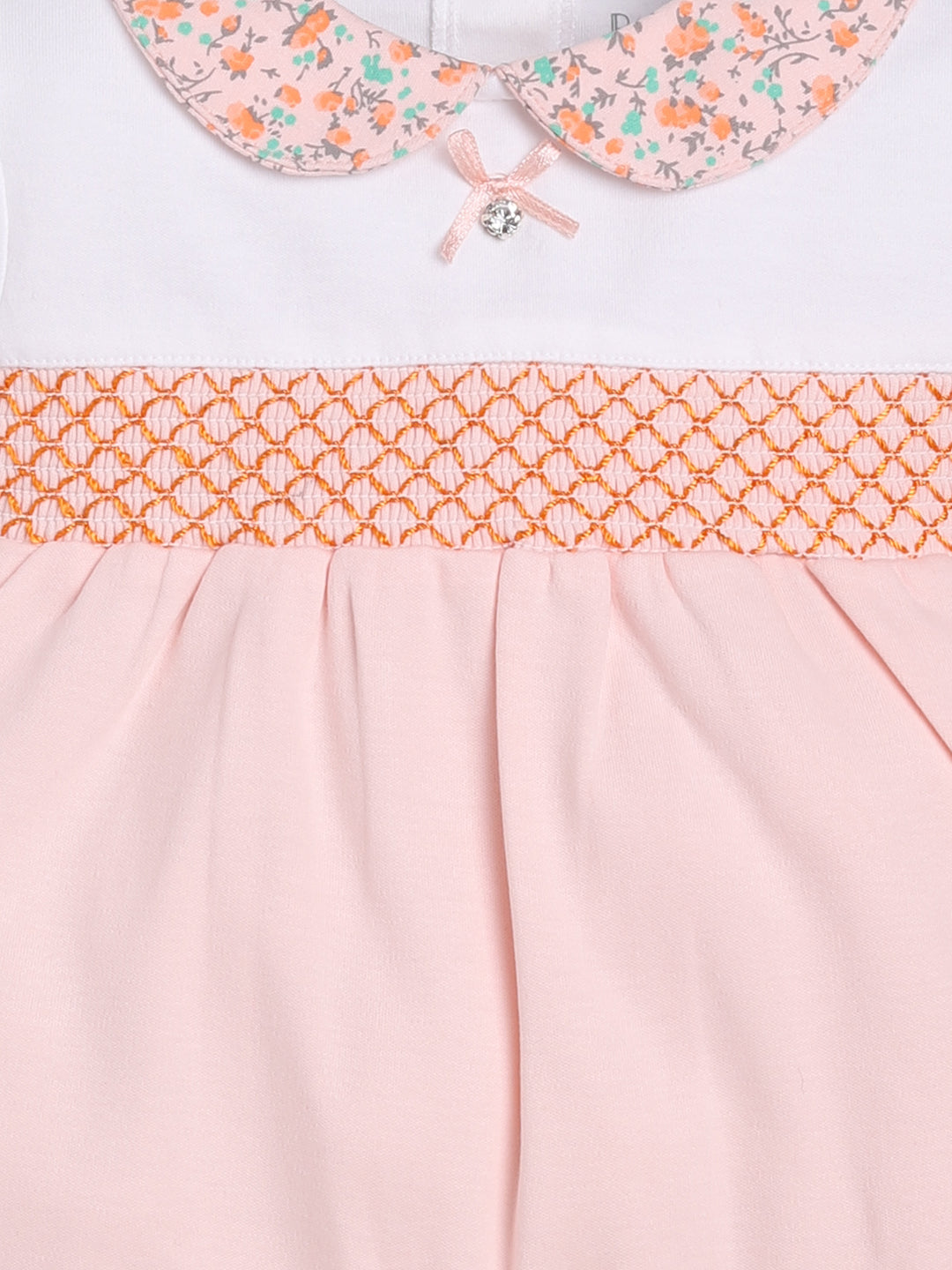 Half Sleeves Round neck Romper/Summer clothes/Creeper/new born/infent wear/ for Baby Girls 100% Pure Cotton-PEACH