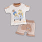 Half T-shirt and Shorts Set for Baby Boys 100% pure cotton-BEIGE