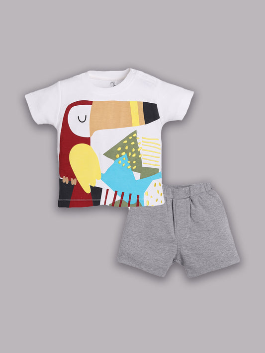 T-shirt and Shorts Set for Baby Boys 100% pure cotton-GREY