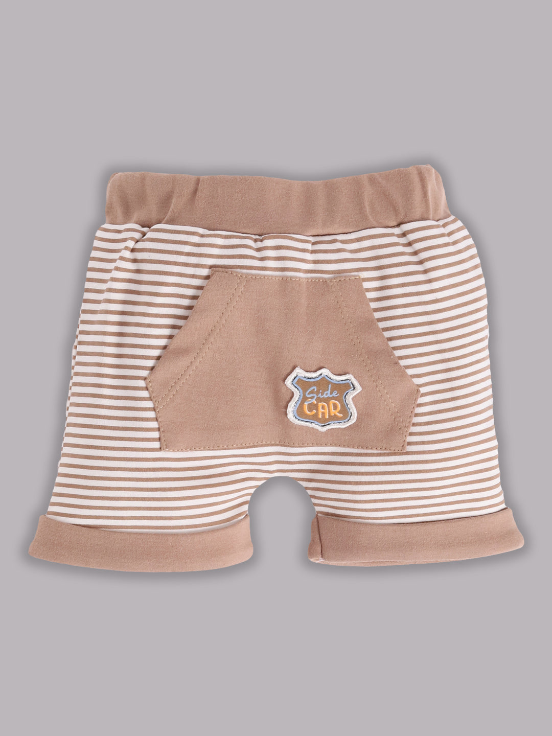 Half T-shirt and Shorts Set for Baby Boys 100% pure cotton-BEIGE