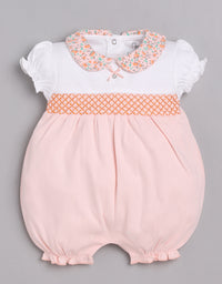 Half Sleeves Round neck Romper/Summer clothes/Creeper/new born/infent wear/ for Baby Girls 100% Pure Cotton-PEACH
