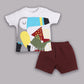 T-shirt and Shorts Set for Baby Boys 100% pure cotton-MAROON