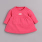 Mid/knee length baby girl frock for casual wear-FUSHIA