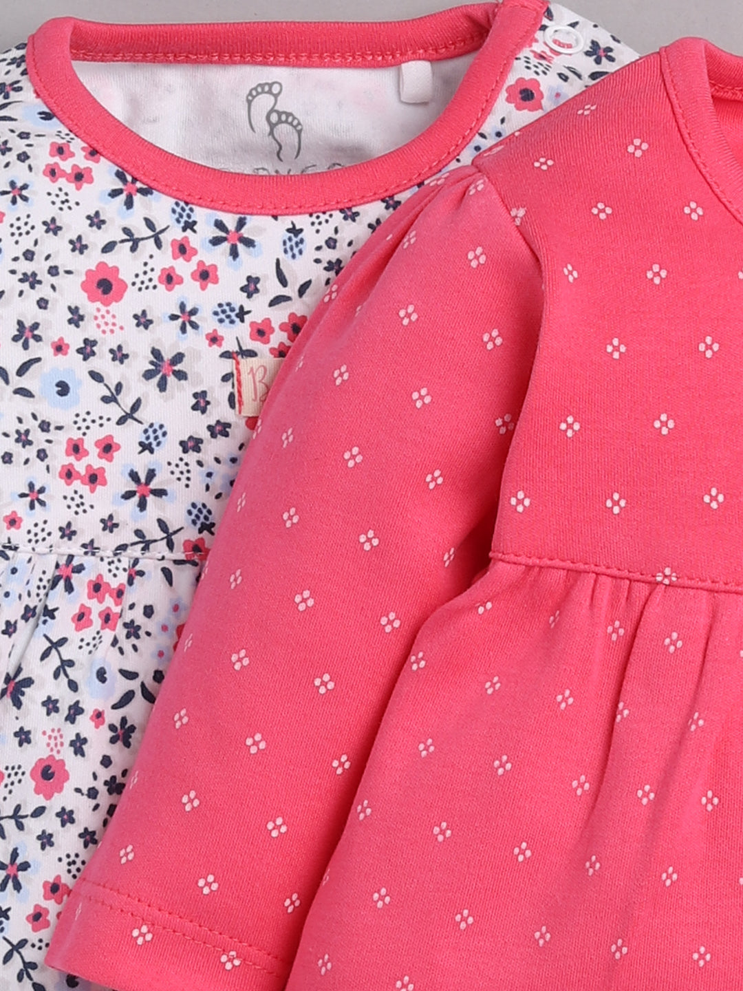 Mid/knee length baby girl frock for casual wear-FUSHIA