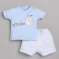 T-shirt and Shorts Set for Baby Boys 100% pure cotton-SKY