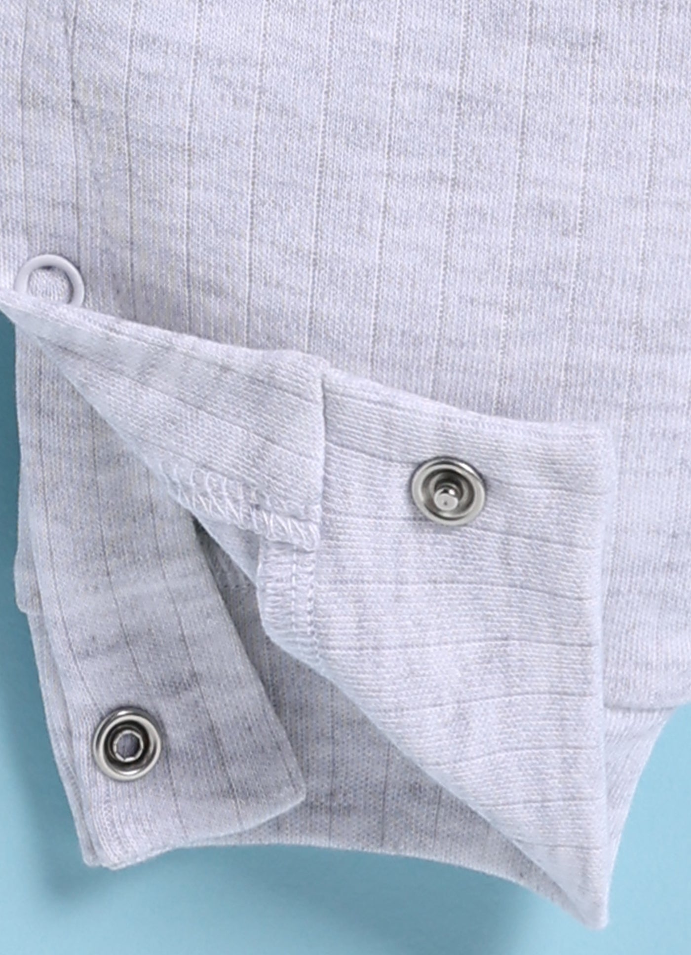 Full Sleeve Romper for Boys – White Melange Hello World