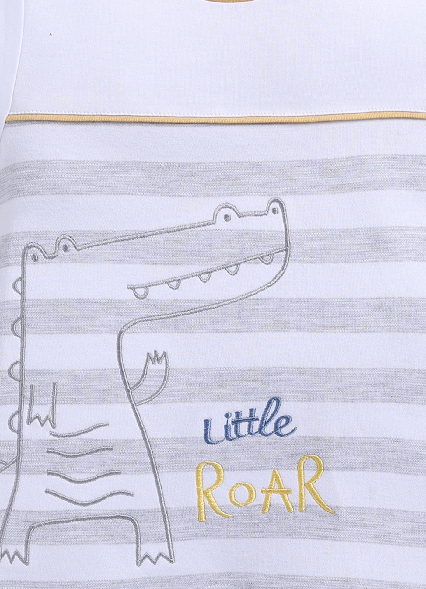 Little Roar Cute Crocodile Baby Boy Romper-White